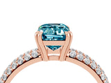 Rose gold Emerald Cut Cut Diamond Milgrain Marquise Band with Prong Setting_4