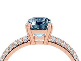 Rose gold Emerald Cut Cut Diamond Milgrain Marquise Band with Prong Setting_4