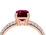 Rose gold Emerald Cut Cut Diamond Milgrain Marquise Band with Prong Setting_4
