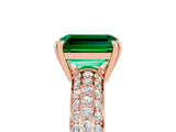 Rose gold Emerald Cut Cut Diamond Milgrain Marquise Band with Prong Setting_5