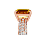 Rose gold Emerald Cut Cut Diamond Milgrain Marquise Band with Prong Setting_5