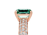 Rose gold Emerald Cut Cut Diamond Milgrain Marquise Band with Prong Setting_5