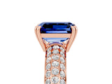 Rose gold Emerald Cut Cut Diamond Milgrain Marquise Band with Prong Setting_5