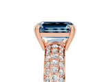 Rose gold Emerald Cut Cut Diamond Milgrain Marquise Band with Prong Setting_5