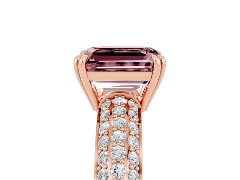 Rose gold Emerald Cut Cut Diamond Milgrain Marquise Band with Prong Setting_5