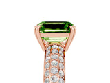 Rose gold Emerald Cut Cut Diamond Milgrain Marquise Band with Prong Setting_5