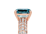 Rose gold Emerald Cut Cut Diamond Milgrain Marquise Band with Prong Setting_5