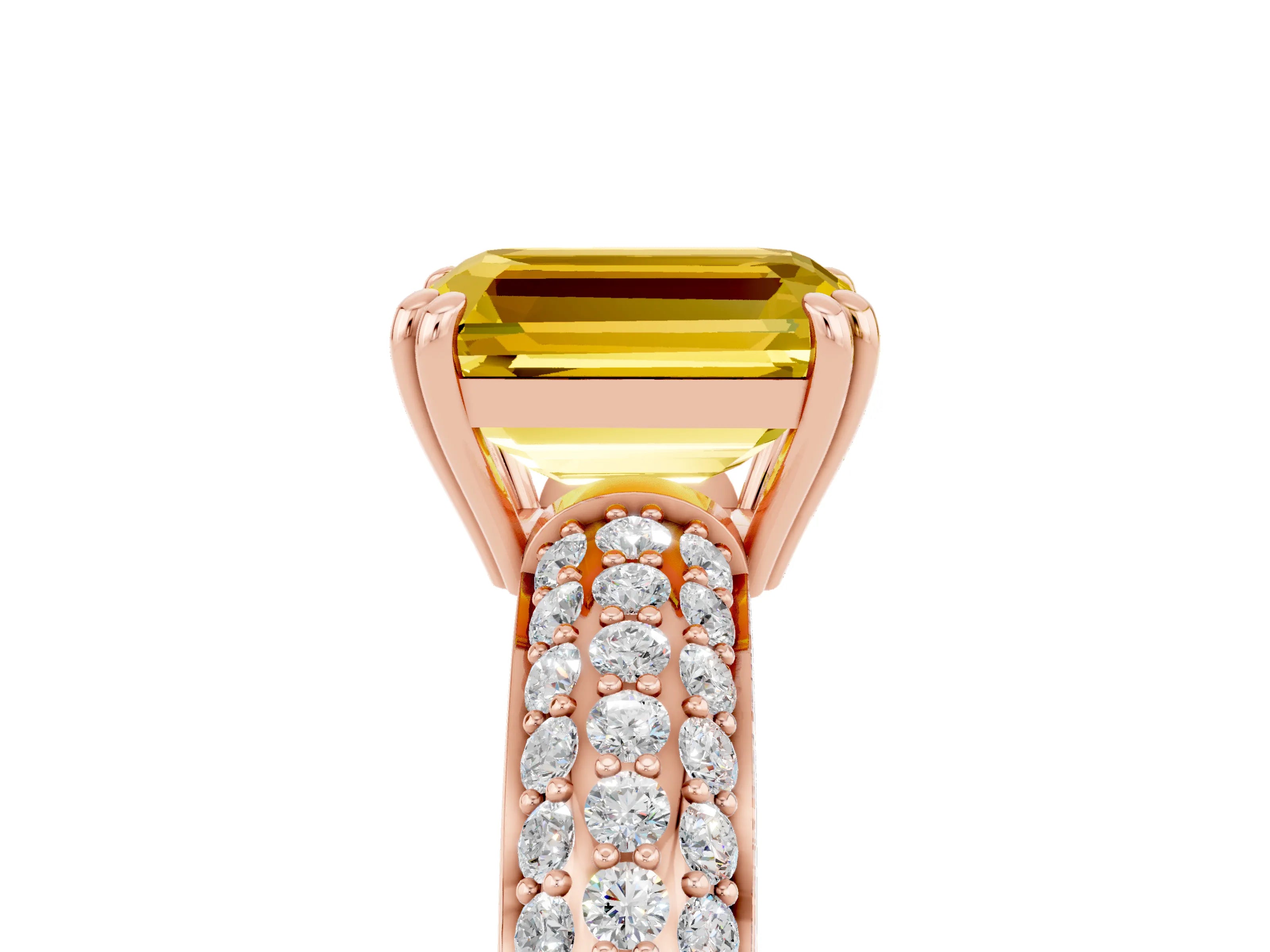 Rose gold Emerald Cut Cut Diamond Milgrain Marquise Band with Prong Setting_5