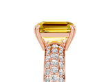 Rose gold Emerald Cut Cut Diamond Milgrain Marquise Band with Prong Setting_5