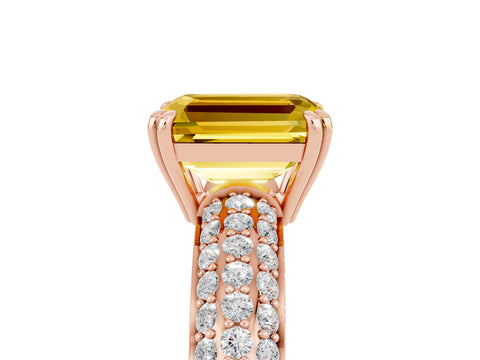 Rose gold Emerald Cut Cut Diamond Milgrain Marquise Band with Prong Setting_5