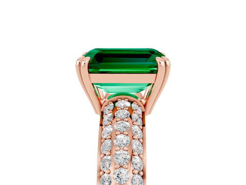 Rose gold Emerald Cut Cut Diamond Milgrain Marquise Band with Prong Setting_5