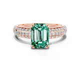 Rose gold Emerald Cut Cut Diamond Milgrain Marquise Band with Prong Setting