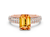 Rose gold Emerald Cut Cut Diamond Milgrain Marquise Band with Prong Setting