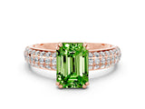 Rose gold Emerald Cut Cut Diamond Milgrain Marquise Band with Prong Setting