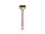 Rose gold Emerald Cut Cut Diamond Pavé Band with Four-Prong Setting_2