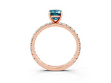 Rose gold Emerald Cut Cut Diamond Pavé Band with Four-Prong Setting_3