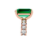 Rose gold Emerald Cut Cut Diamond Pavé Band with Four-Prong Setting_5
