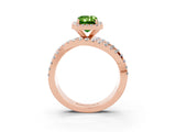 Rose gold Emerald Cut Cut Halo Split Shank Prong Setting Ring_15
