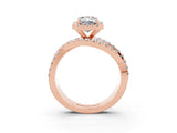 Rose gold Emerald Cut Cut Halo Split Shank Prong Setting Ring_36