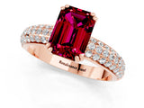 Rose gold Emerald Cut Cut Pave Diamond Engagement Ring with Channel Set Band and Four-Prong Setting_1