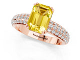 Rose gold Emerald Cut Cut Pave Diamond Engagement Ring with Channel Set Band and Four-Prong Setting_1