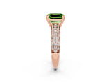 Rose gold Emerald Cut Cut Pave Diamond Engagement Ring with Channel Set Band and Four-Prong Setting_2