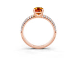 Rose gold Emerald Cut Cut Pave Diamond Engagement Ring with Channel Set Band and Four-Prong Setting_3