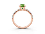 Rose gold Emerald Cut Cut Pave Diamond Engagement Ring with Channel Set Band and Four-Prong Setting_3