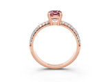 Rose gold Emerald Cut Cut Pave Diamond Engagement Ring with Channel Set Band and Four-Prong Setting_3