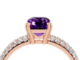 Rose gold Emerald Cut Cut Pave Diamond Engagement Ring with Channel Set Band and Four-Prong Setting_4