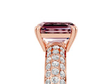 Rose gold Emerald Cut Cut Pave Diamond Engagement Ring with Channel Set Band and Four-Prong Setting_5