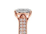Rose gold Emerald Cut Cut Pave Split Shank Engagement Ring with Four-Prong Setting_20
