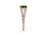 Rose gold Emerald Cut Cut Split Shank Pave Diamond Engagement Ring with Four-Prong Setting_2