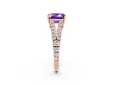 Rose gold Emerald Cut Cut Split Shank Pave Diamond Engagement Ring with Four-Prong Setting_2