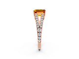 Rose gold Emerald Cut Cut Split Shank Pave Diamond Engagement Ring with Four-Prong Setting_2