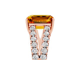 Rose gold Emerald Cut Cut Split Shank Pave Diamond Engagement Ring with Four-Prong Setting_5