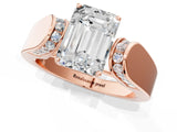 Rose gold Emerald Cut Diamond Channel Set Solitaire Ring with Four-Prong Setting_13