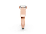 Rose gold Emerald Cut Diamond Channel Set Solitaire Ring with Four-Prong Setting_14