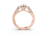Rose gold Emerald Cut Diamond Channel Set Solitaire Ring with Four-Prong Setting_15