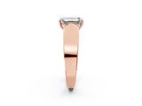 Rose gold Emerald Cut Diamond Channel Set Solitaire Ring with Four-Prong Setting_38