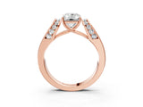 Rose gold Emerald Cut Diamond Channel Set Solitaire Ring with Four-Prong Setting_39