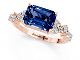 Rose gold Emerald Cut Diamond Cluster Pavé Band with Four-Prong Setting_1