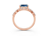Rose gold Emerald Cut Diamond Cluster Pavé Band with Four-Prong Setting_3