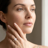 Rose gold Emerald Cut Diamond Engagement Ring with Baguette Side Stones and Channel Set Band_14