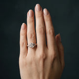 Rose gold Emerald Cut Diamond Engagement Ring with Bezel Set Round Side Stones and Prong Setting_74
