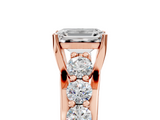 Rose gold Emerald Cut Diamond Engagement Ring with Pavé Band and Four-Prong Setting_20