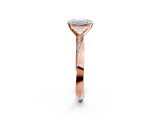 Rose gold Emerald Cut Diamond Engagement Ring with Side Stone Accents and Four-Prong Setting_15