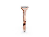 Rose gold Emerald Cut Diamond Engagement Ring with Side Stone Accents and Four-Prong Setting_34