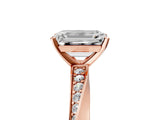 Rose gold Emerald Cut Diamond Engagement Ring with Side Stone Accents and Four-Prong Setting_37