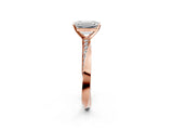 Rose gold Emerald Cut Diamond Engagement Ring with Side Stone Accents and Four-Prong Setting_75